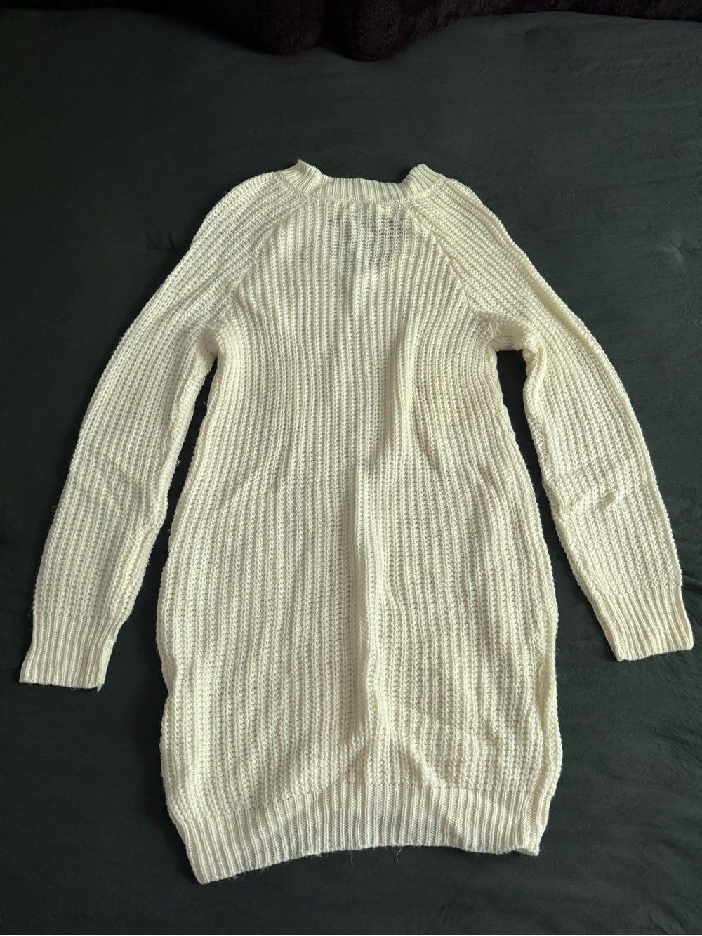 Cream Ribbed Knit Women’s Sweater Dress